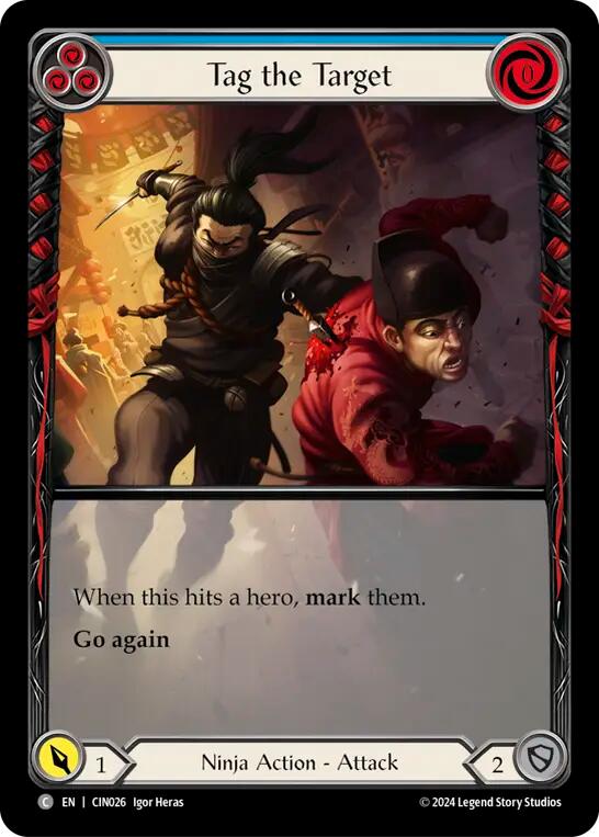 Tag the Target (Blue) (Extended Art) [CIN025] (The Hunted Cindra Blitz Deck) | Chromatic Games