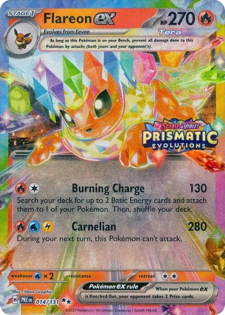 Flareon ex (014/131) (Prismatic Evolutions Stamp) [Scarlet & Violet: Prismatic Evolutions] | Chromatic Games