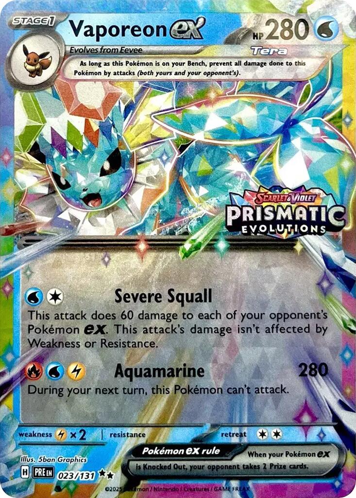 Vaporeon ex (023/131) (Prismatic Evolutions Stamp) [Scarlet & Violet: Prismatic Evolutions] | Chromatic Games