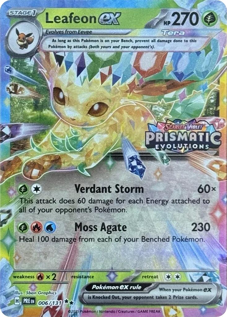 Leafeon ex (006/131) (Prismatic Evolutions Stamp) [Scarlet & Violet: Prismatic Evolutions] | Chromatic Games