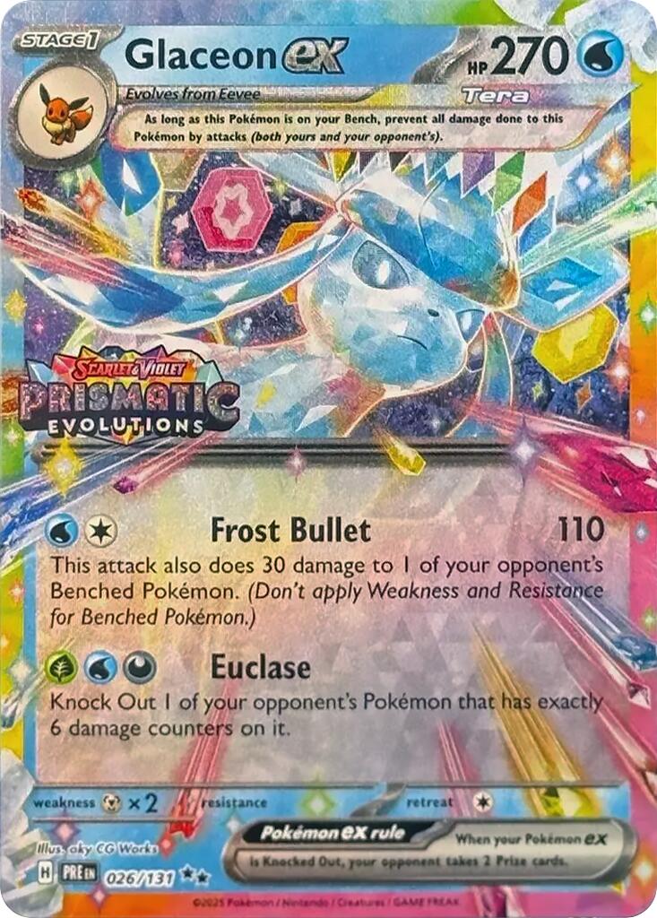 Glaceon ex (026/131) (Prismatic Evolutions Stamp) [Scarlet & Violet: Prismatic Evolutions] | Chromatic Games