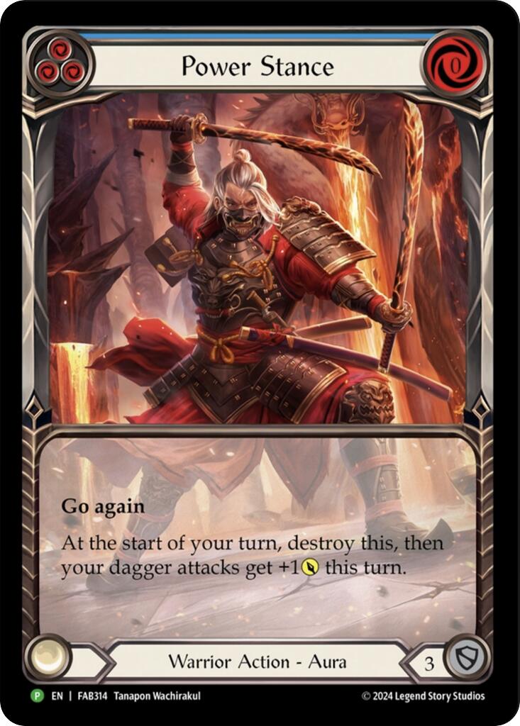 Power Stance (Blue) (Extended Art) [FAB314] (Promo)  Rainbow Foil | Chromatic Games