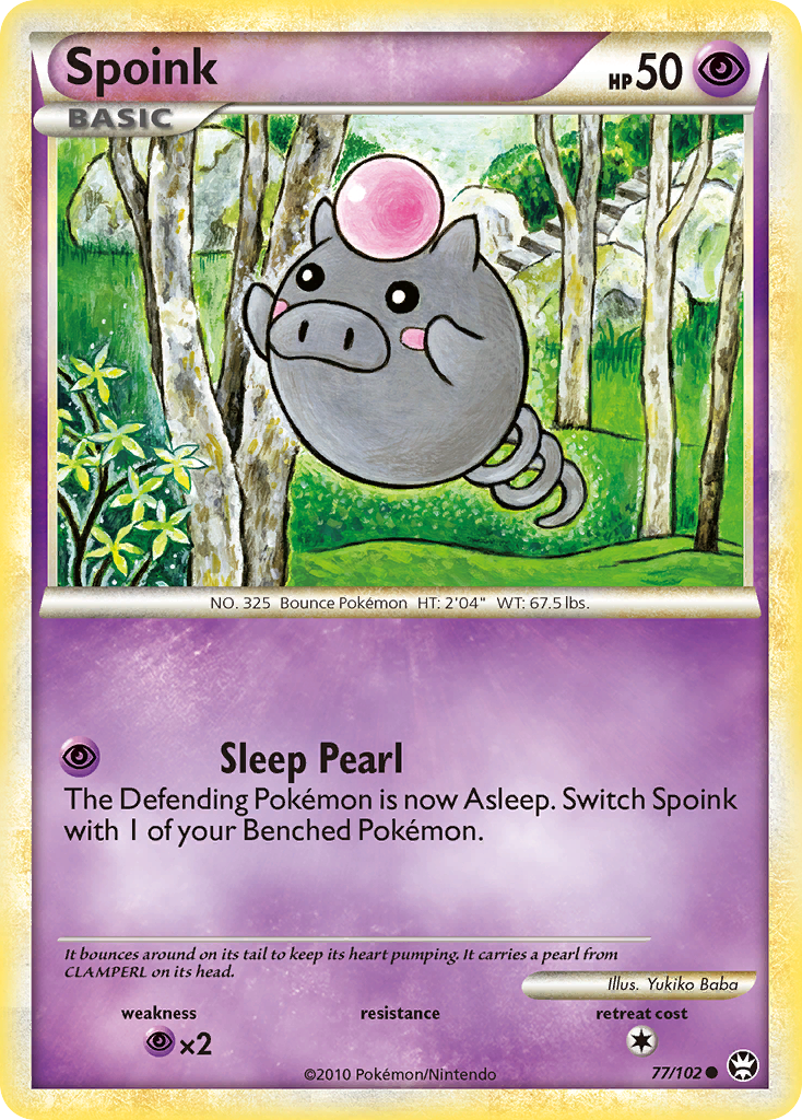 Spoink (77/102) [HeartGold & SoulSilver: Triumphant] | Chromatic Games