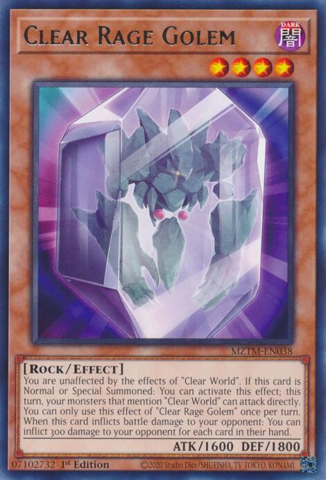 Clear Rage Golem [MZTM-EN038] Rare | Chromatic Games