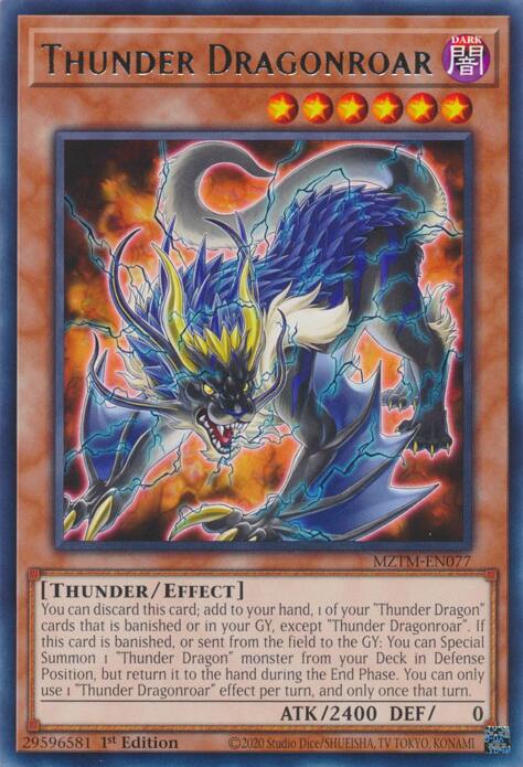 Thunder Dragonroar [MZTM-EN077] Rare | Chromatic Games
