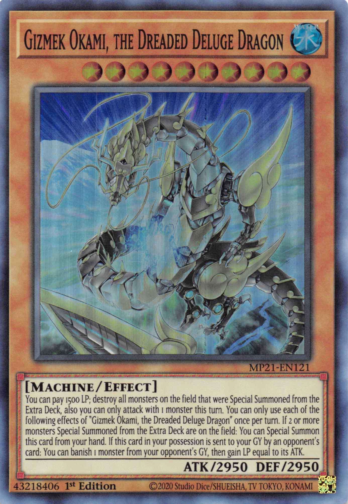 Gizmek Okami, the Dreaded Deluge Dragon [MP21-EN121] Super Rare | Chromatic Games