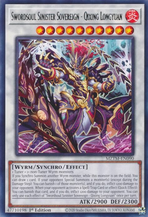 Swordsoul Sinister Sovereign - Qixing Longyuan [MZTM-EN090] Rare | Chromatic Games