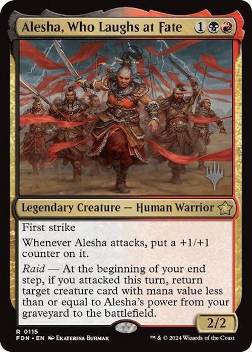 Alesha, Who Laughs at Fate (Promo Pack) [Foundations Promos] | Chromatic Games