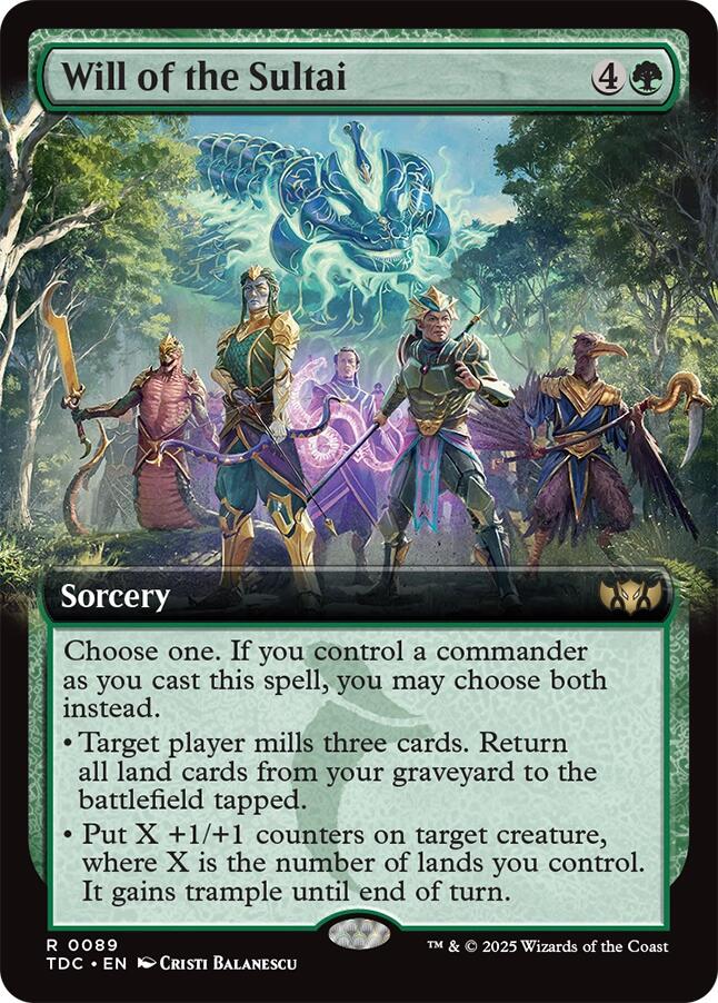 Will of the Sultai (Extended Art) [Tarkir: Dragonstorm Commander] | Chromatic Games