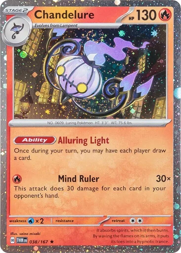 Chandelure (038/167) (Cosmos Holo) [Scarlet & Violet: Twilight Masquerade] | Chromatic Games
