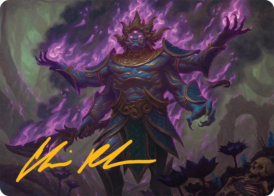 Rot-Curse Rakshasa Art Card (13/54) (Gold-Stamped Signature) [Tarkir: Dragonstorm Art Series] | Chromatic Games