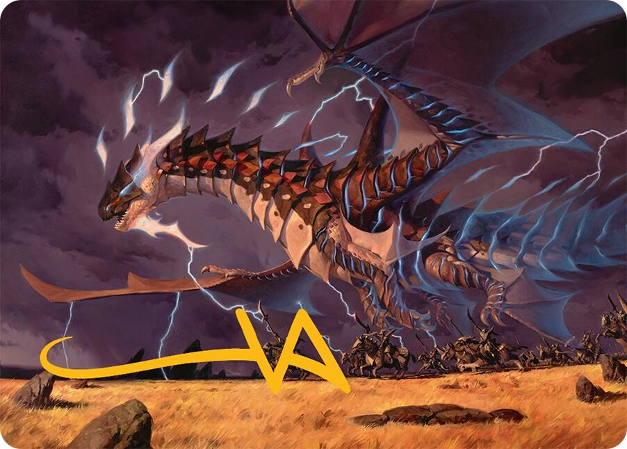 Neriv, Heart of the Storm Art Card (25/54) (Gold-Stamped Signature) [Tarkir: Dragonstorm Art Series] | Chromatic Games