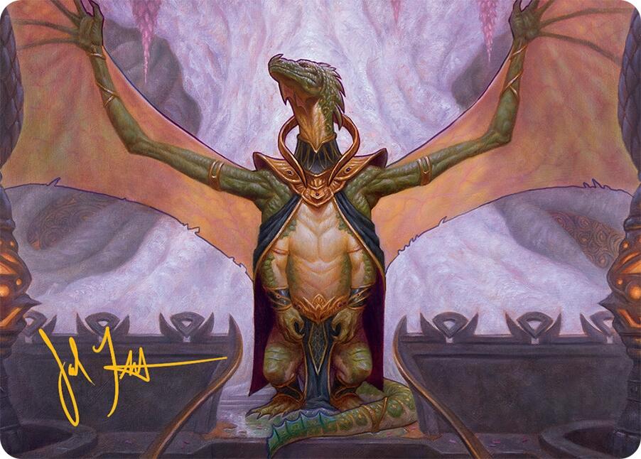 Kheru Goldkeeper Art Card (36/54) (Gold-Stamped Signature) [Tarkir: Dragonstorm Art Series] | Chromatic Games
