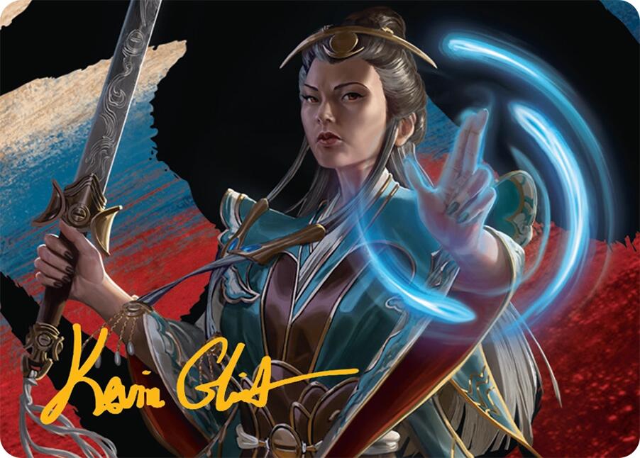 Narset, Jeskai Waymaster Art Card (44/54) (Gold-Stamped Signature) [Tarkir: Dragonstorm Art Series] | Chromatic Games