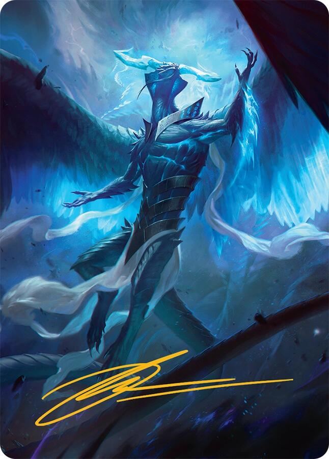 Ugin, Eye of the Storms Art Card (1/54) (Gold-Stamped Signature) [Tarkir: Dragonstorm Art Series] | Chromatic Games