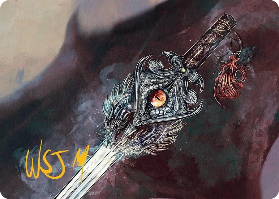 Dragonfire Blade Art Card (40/54) (Gold-Stamped Signature) [Tarkir: Dragonstorm Art Series] | Chromatic Games