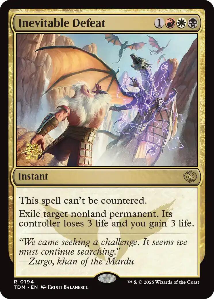 Inevitable Defeat [Tarkir: Dragonstorm Prerelease Promos] | Chromatic Games