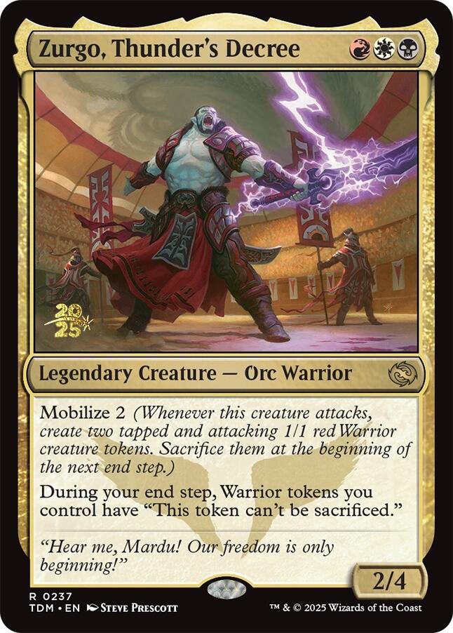Zurgo, Thunder's Decree [Tarkir: Dragonstorm Prerelease Promos] | Chromatic Games