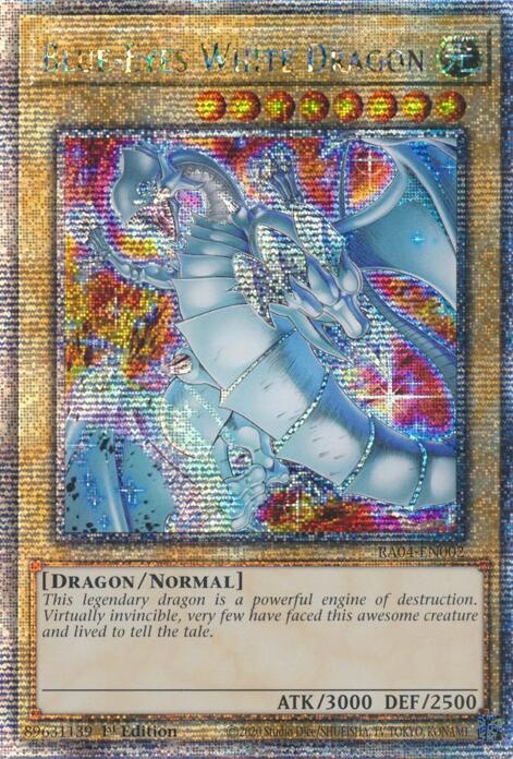 Blue-Eyes White Dragon (New Art) [RA04-EN002] Quarter Century Secret Rare | Chromatic Games
