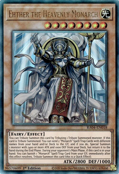 Ehther the Heavenly Monarch [RA04-EN018] Prismatic Ultimate Rare | Chromatic Games