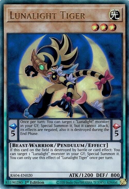 Lunalight Tiger [RA04-EN020] Prismatic Ultimate Rare | Chromatic Games