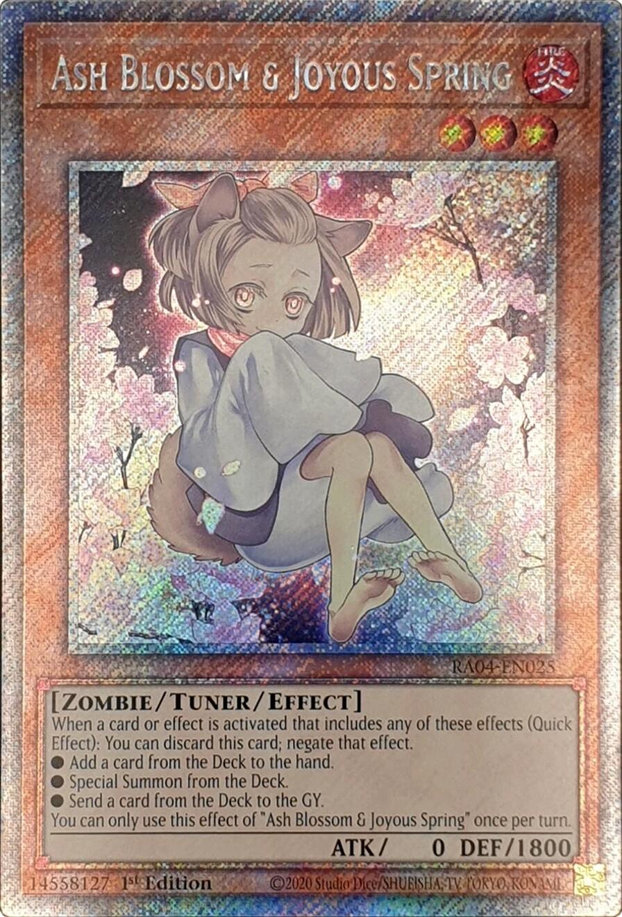 Ash Blossom & Joyous Spring (Alternate Art) [RA04-EN025] Platinum Secret Rare | Chromatic Games