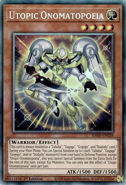 Utopic Onomatopoeia [RA04-EN028] Prismatic Collector's Rare | Chromatic Games