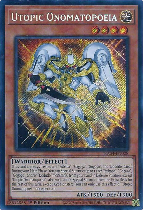 Utopic Onomatopoeia [RA04-EN028] Secret Rare | Chromatic Games