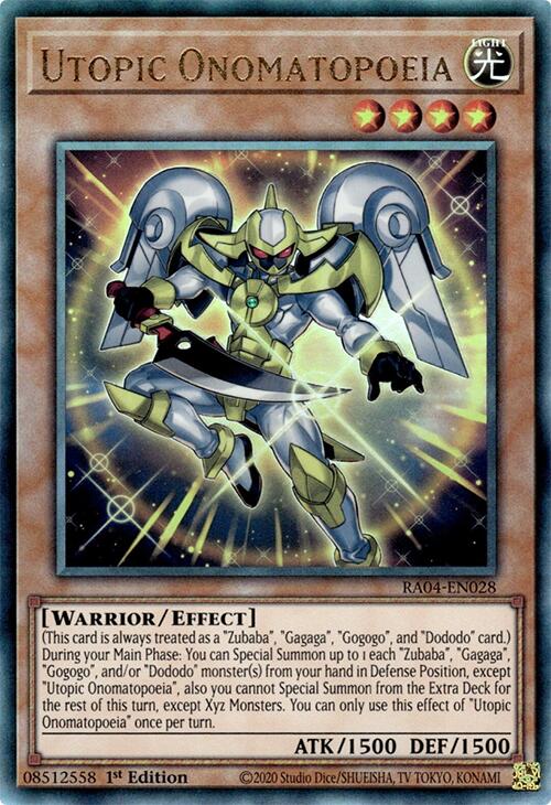 Utopic Onomatopoeia [RA04-EN028] Ultimate Rare | Chromatic Games