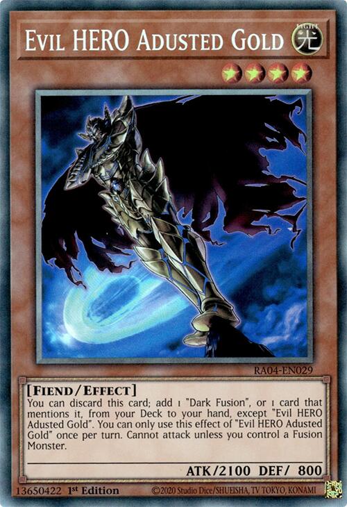 Evil HERO Adusted Gold [RA04-EN029] Prismatic Collector's Rare | Chromatic Games