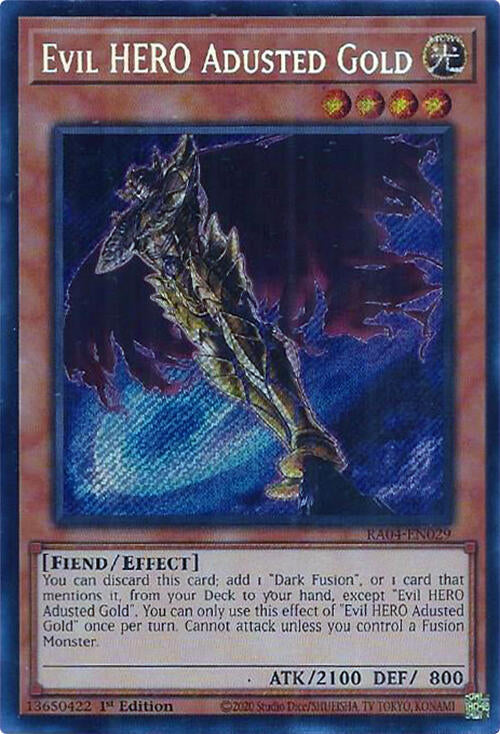 Evil HERO Adusted Gold [RA04-EN029] Secret Rare | Chromatic Games