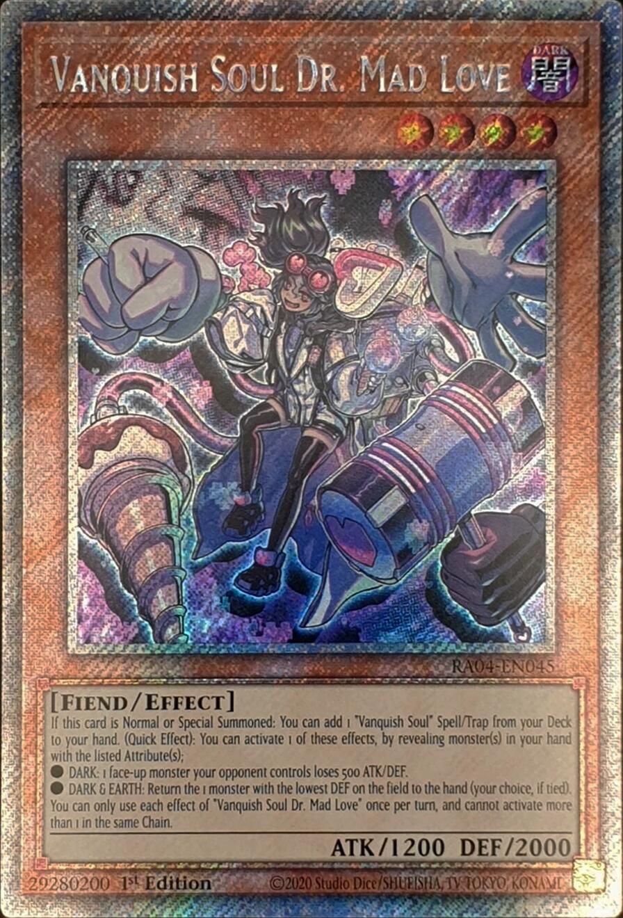 Vanquish Soul Dr. Mad Love [RA04-EN045] Platinum Secret Rare | Chromatic Games