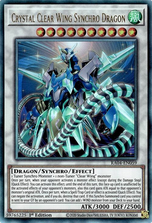 Crystal Clear Wing Synchro Dragon [RA04-EN059] Prismatic Ultimate Rare | Chromatic Games