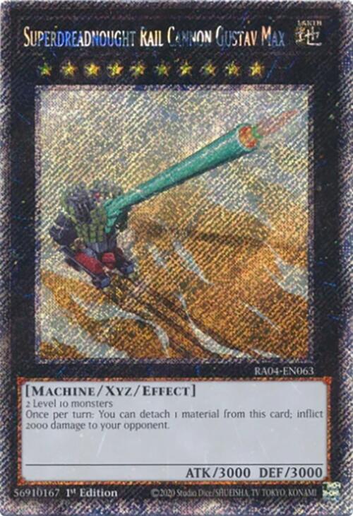 Superdreadnought Rail Cannon Gustav Max [RA04-EN063] Platinum Secret Rare | Chromatic Games