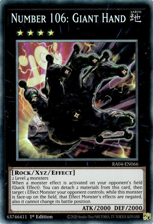 Number 106: Giant Hand [RA04-EN066] Prismatic Collector's Rare | Chromatic Games