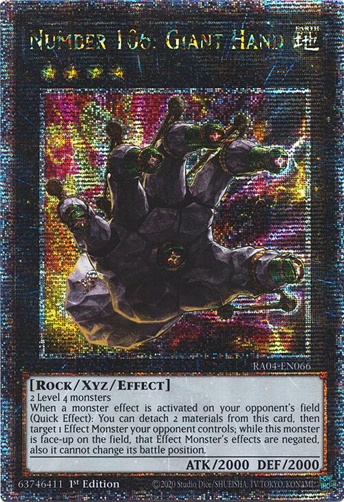 Number 106: Giant Hand [RA04-EN066] Quarter Century Secret Rare | Chromatic Games