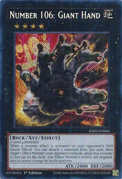 Number 106: Giant Hand [RA04-EN066] Secret Rare | Chromatic Games