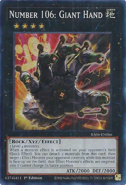 Number 106: Giant Hand [RA04-EN066] Super Rare | Chromatic Games
