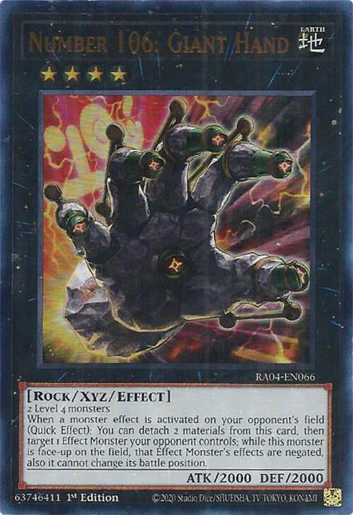 Number 106: Giant Hand [RA04-EN066] Ultra Rare | Chromatic Games