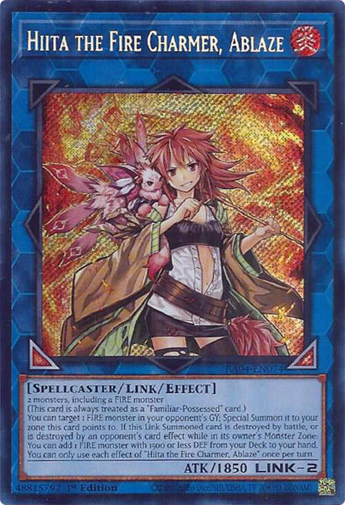 Hiita the Fire Charmer, Ablaze [RA04-EN074] Secret Rare | Chromatic Games