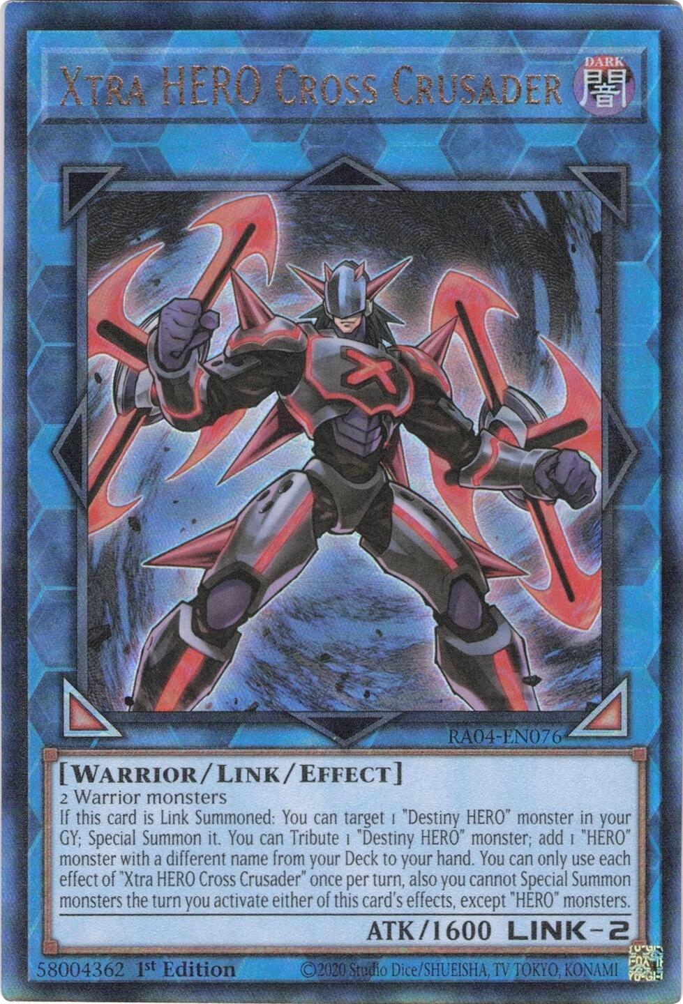 Xtra HERO Cross Crusader [RA04-EN076] Prismatic Ultimate Rare | Chromatic Games