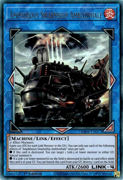 Amphibious Swarmship Amblowhale [RA04-EN077] Prismatic Ultimate Rare | Chromatic Games