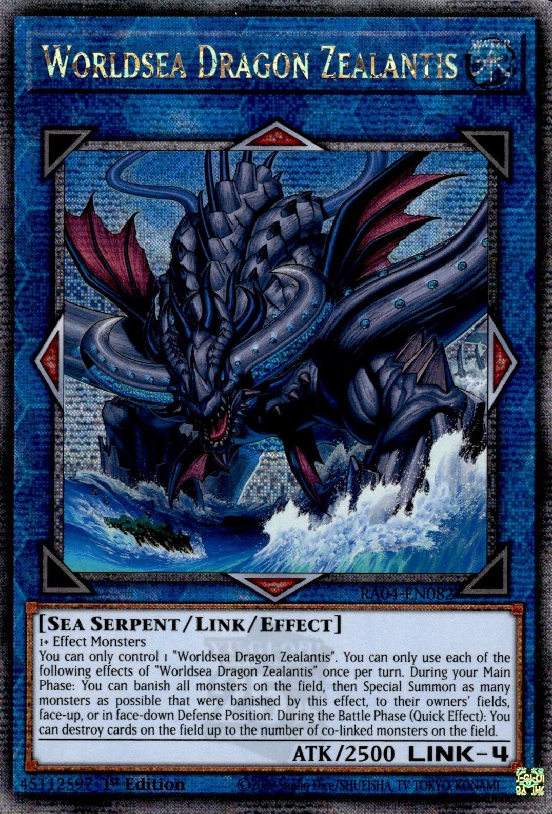 Worldsea Dragon Zealantis [RA04-EN082] Quarter Century Secret Rare | Chromatic Games