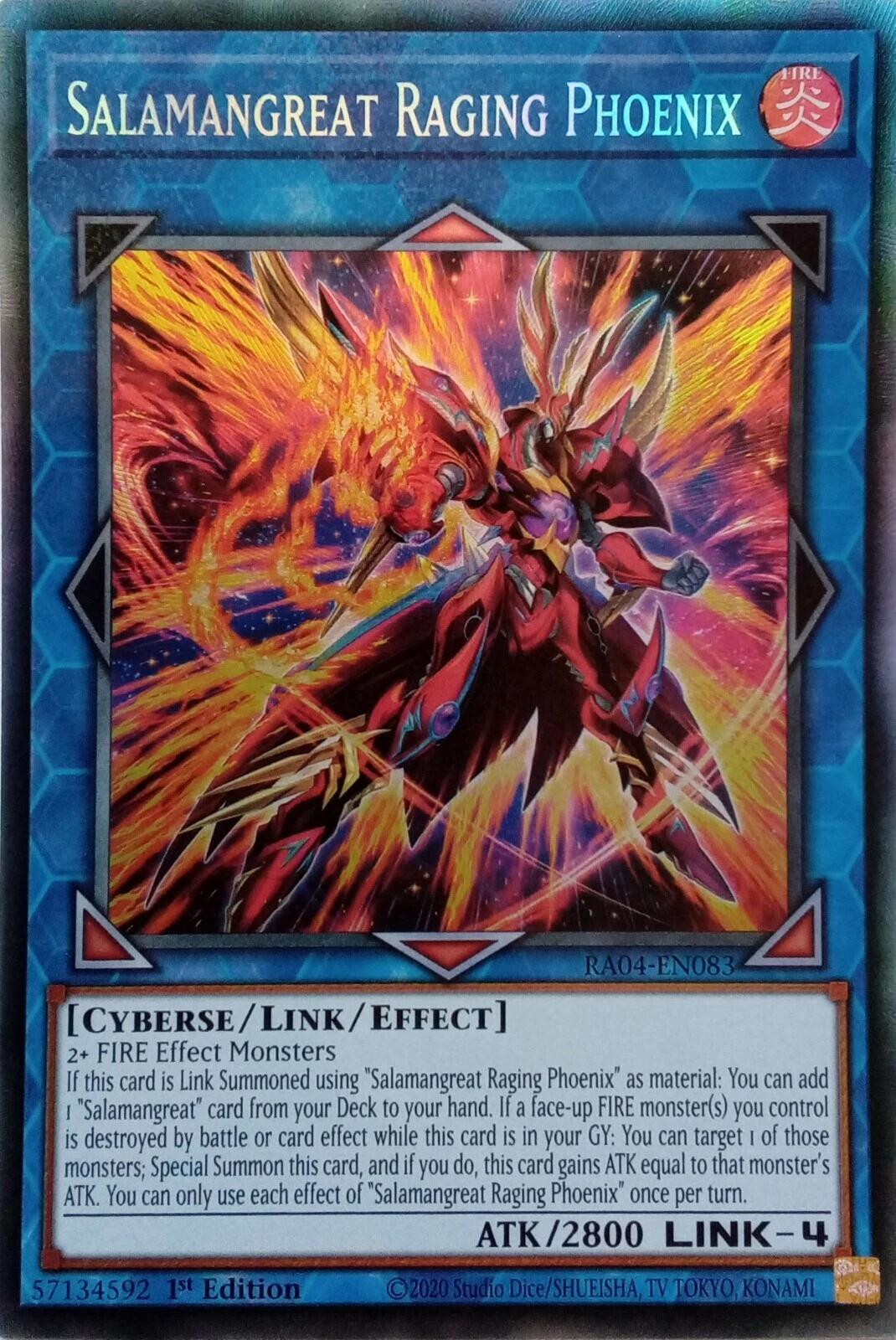 Salamangreat Raging Phoenix [RA04-EN083] Prismatic Collector's Rare | Chromatic Games