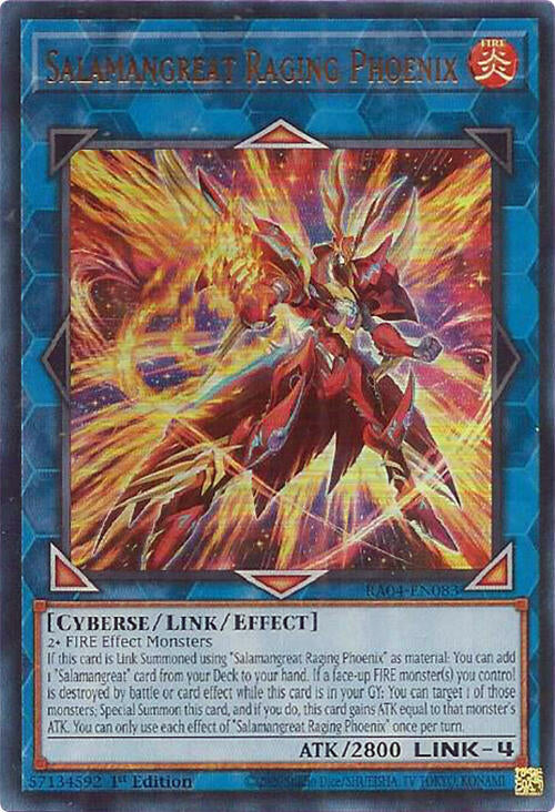 Salamangreat Raging Phoenix [RA04-EN083] Ultra Rare | Chromatic Games