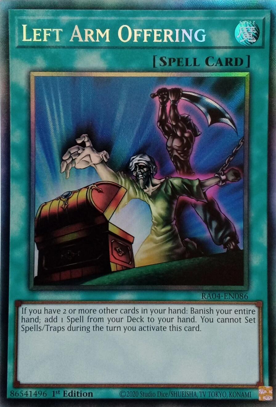 Left Arm Offering [RA04-EN086] Prismatic Collector's Rare | Chromatic Games