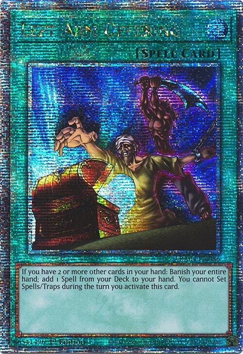 Left Arm Offering [RA04-EN086] Quarter Century Secret Rare | Chromatic Games