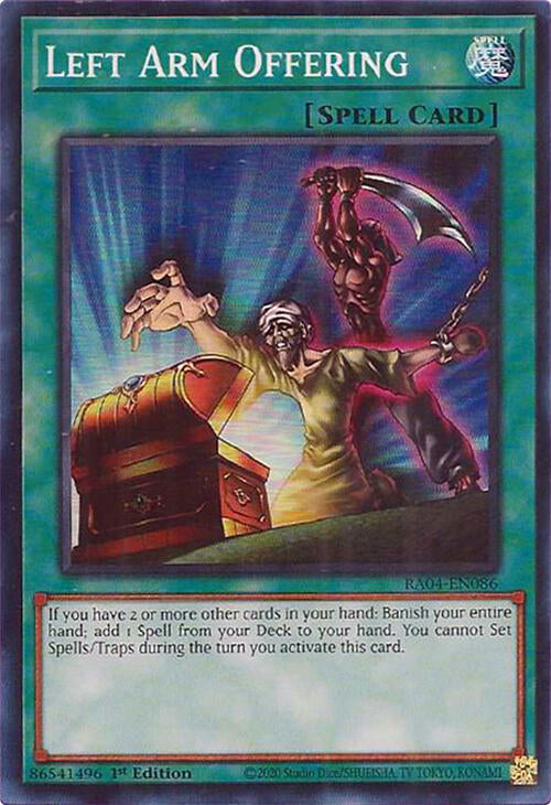 Left Arm Offering [RA04-EN086] Super Rare | Chromatic Games