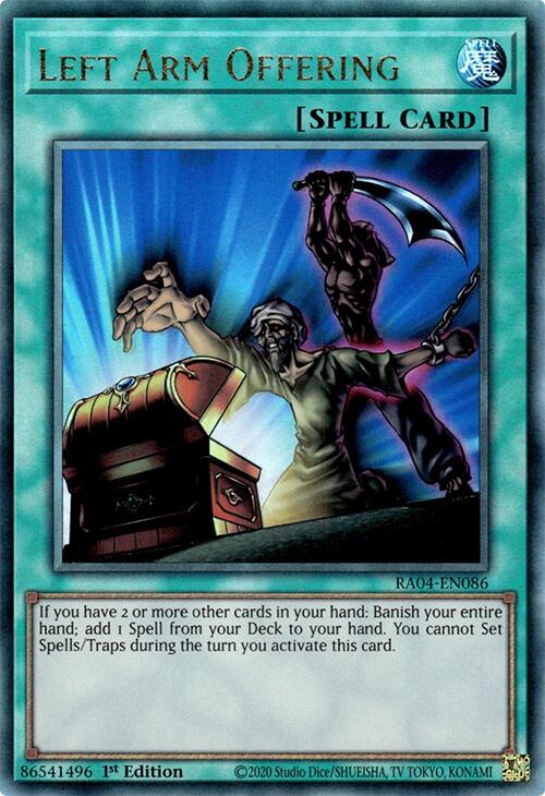 Left Arm Offering [RA04-EN086] Prismatic Ultimate Rare | Chromatic Games