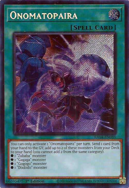 Onomatopaira [RA04-EN089] Secret Rare | Chromatic Games
